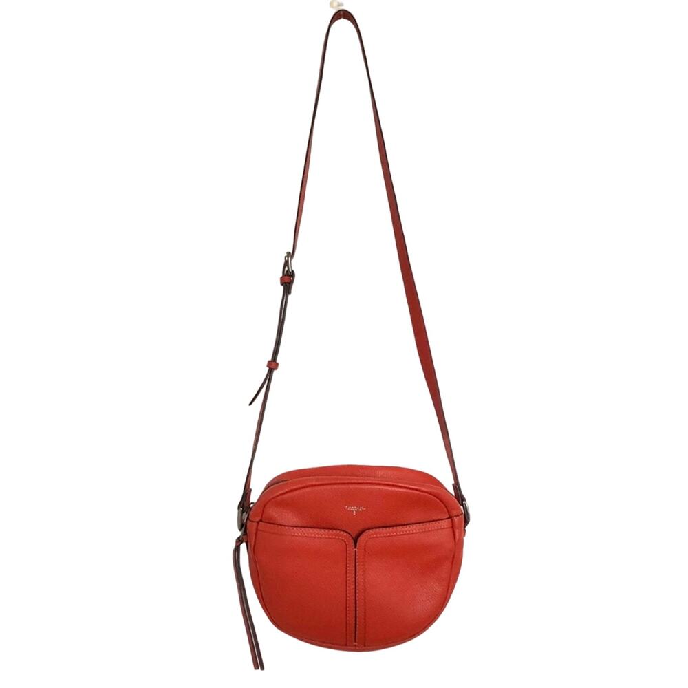 T Tahari Red Leather Courtney Crossbody Bag Handbag Purse